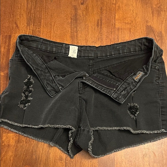 Volcom Black Distressed Women Shorts - Picture 1 of 5